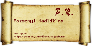 Pozsonyi Madléna névjegykártya